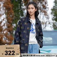 VANS 官方 男子夹克外套深蓝色帅气高街牛仔套装上衣 深蓝色 L