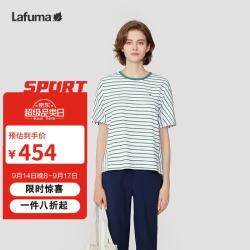 乐飞叶 短袖T恤女 夏季舒适条纹宽松时尚休闲上衣 LFTS4BS51