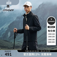 SPYDER 蜘蛛秋冬男士耐磨透气户外休闲运动立领夹克外套25EF115M 黑色 L