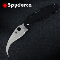 SPYDERCO 美国进口Spyderco蜘蛛C12文官户外不锈钢战术切割救援全齿折叠刀 C12GS