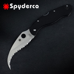SPYDERCO 美国进口Spyderco蜘蛛C12文官户外不锈钢战术切割救援全齿折叠刀 C12GS
