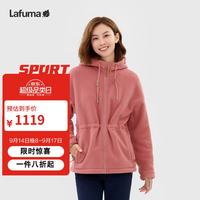 乐飞叶 抓绒衣女 户外秋冬廓形宽松连帽摇粒绒外套 LFJA4CRX1