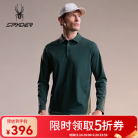 SPYDER 蜘蛛春夏男锦氨双面布透气亲肤长袖翻领POLO衫02OO26112KM 深苔绿 M