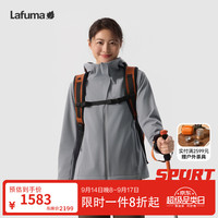 乐飞叶 户外连帽防泼水软壳衣女cordura耐磨薄绒夹克外套LFJA6CF60 烟灰色DE 40 170/88A