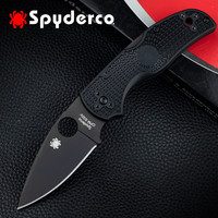 SPYDERCO 美国进口spyderco蜘蛛C41户外高硬度粉末钢轻量便携EDC随身折叠刀 C41PBBK5