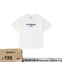 VANS 官方 男女情侣纯棉短袖T恤趣味字母拼贴 米白色   L