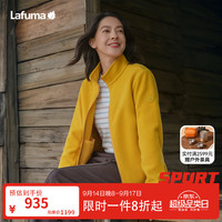 乐飞叶 户外双面绒保暖抓绒衣女 秋冬立领拉链开衫外套LFJA6CR60 日落黄GN 38 165/84A