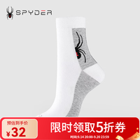 SPYDER 蜘蛛男女通用时尚舒适潮流保暖印花撞色运动针织中筒袜子19CF938U 白色 L