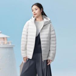 雪中飞 女短款连帽排骨羽绒服秋冬保暖防风袖口通勤逛街外套