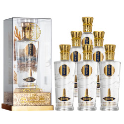 泸州老窖 雁塔祈福 蓝色今得福 浓香型白酒 52度 500ml*6瓶 礼盒装 送礼款