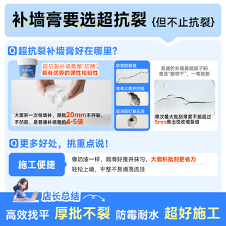 立邦超抗裂补墙膏防水防潮防霉墙面修复腻子