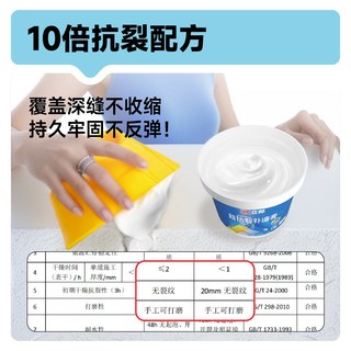 立邦超抗裂补墙膏防水防潮防霉墙面修复腻子