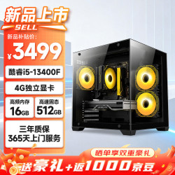 世纪之星 高性能游戏台式电脑主机（13代酷睿i5-13400F 16G 512G 4G独显）家用游戏设计 商务办公学习整机