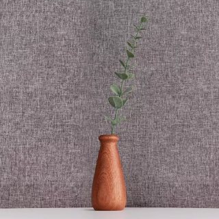 木易 乌檀木质手作花器插花瓶实木花插桌面装饰复古手工简约干花瓶摆件 花瓶沙比利木A款