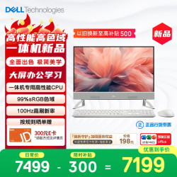 戴尔 新款 高端一体机台式电脑(13代i5 16G 512G)美学白 23.8护眼大屏 商用办公影音 学习机