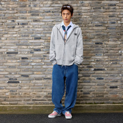 VANS 男女情侣开襟连帽卫衣灰色加绒外套