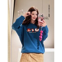TEENIE WEENIE 小熊卫衣女26秋新款不对称露肩上衣