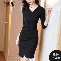 others 其他 Qian Na Er 千娜儿 女士V领包臀连衣裙 91003