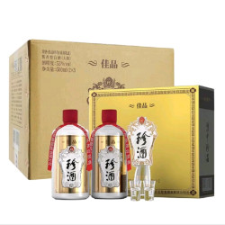 珍酒 佳品经典 53度 酱香型白酒 500ml*2瓶*3盒 礼盒装整箱