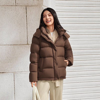 波司登 女士加厚收腰修身可脱卸帽羽绒服