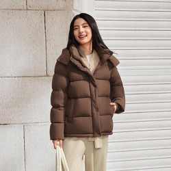 波司登 女士加厚收腰修身可脱卸帽羽绒服