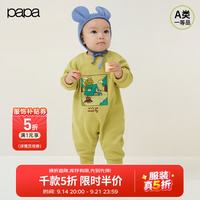 爬爬 冬款婴儿连体衣登山绒亲子露营爬服宝宝爬服加绒厚洋气炸街 爬服-黄绿色 80cm