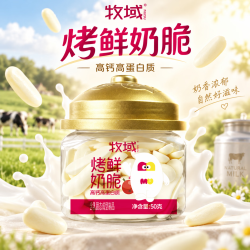 牧域 鲜烤酸奶 奶皮子  50g烤鲜奶脆（蔓越莓味） 3罐