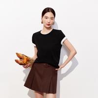 VERO MODA 26夏季新品纯棉正肩短袖简约通勤社交T恤女