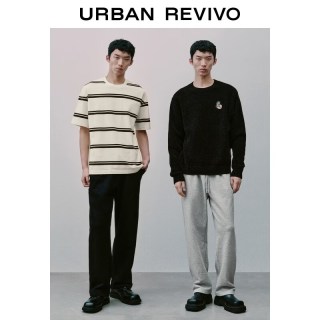 UR UR2026春季新款男装休闲简约日常松紧腰抽绳直筒裤UUY660012