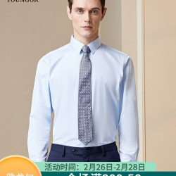 雅戈尔 男格纹全棉免烫衬衫VLTP119674DJA