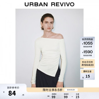 UR UR2026秋季新款女装魅力氛围感修身斜肩领长袖T恤UWG460135+