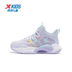 特步 战眸 儿童篮球鞋 柔软革面防风保暖舒适耐磨鞋子