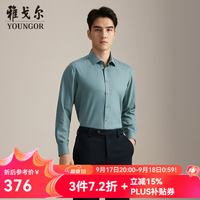 雅戈尔 长袖衬衫男棉混纺DP免烫衬衫抗皱平整有型商场同款合款