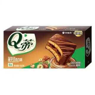 好丽友 Q蒂蛋糕 榛子巧克力味 6枚装 168g 纯正不腻
