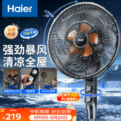 海尔 电风扇落地扇家用10叶大风量轻音京东自营摇头定时宿舍客厅饭馆电扇HFS-J4026A