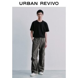 UR UMM460033 字母刺绣棉质T恤 黑色 XS