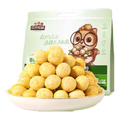 PLUS会员：三只松鼠 只松鼠 夏威夷果仁 芥末味500g（26包）