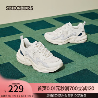 斯凯奇 男女款鞋运动鞋耐磨户外休闲百搭厚底增高老爹鞋117364 自然色/多彩色/NTMT 38.5