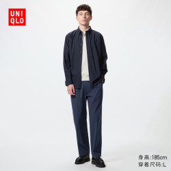 优衣库 弹力棉质九分休闲裤 藏青色 XL