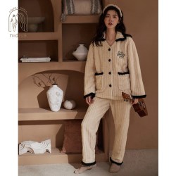 nidiYa 妮狄娅 情侣睡衣 珊瑚绒开衫 QF22458