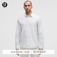lululemon New Venture 男士修身速干长袖衬衫 杂色淀粉蓝白条纹 2XL