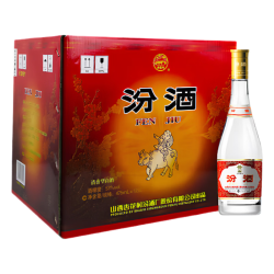 汾酒 黄盖玻汾 53%vol 清香型白酒 475ml*12瓶 整箱装