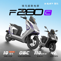 锋鸟 F280电动摩托车长续航支持快充 春芽白 80AH