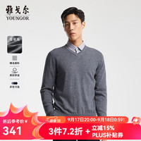 雅戈尔 羊毛衫男全绵羊毛羊毛衫舒适暖和厚度适中 VYQW639998FVA藏青色 S 95c