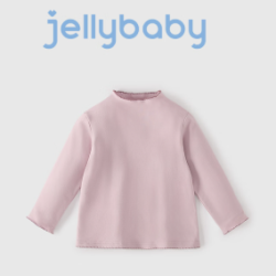jellybaby 新品简约柔软女童大童深秋半高领T恤