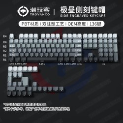 潮玩客 机械键盘侧刻键帽120键欧希德狼蛛f87pro透光渐变oem迈从