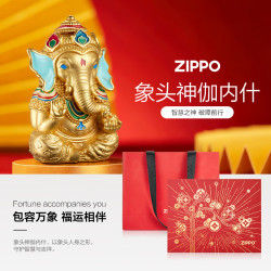 ZIPPO 打火机之宝防风煤油 象头神伽内什 生日礼物送男友 含油套装
