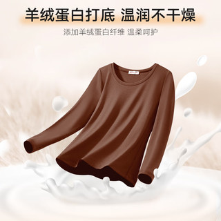 曼妮芬 倍暖羊绒蛋白茶花油圆领长袖长裤保暖内衣套装