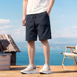 梦特娇 [工装风/凉感透气]梦特娇26夏季男士休闲裤运动舒弹松紧腰短裤薄J