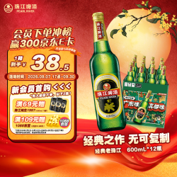 珠江啤酒 经典老珠江啤酒 600ml*12瓶